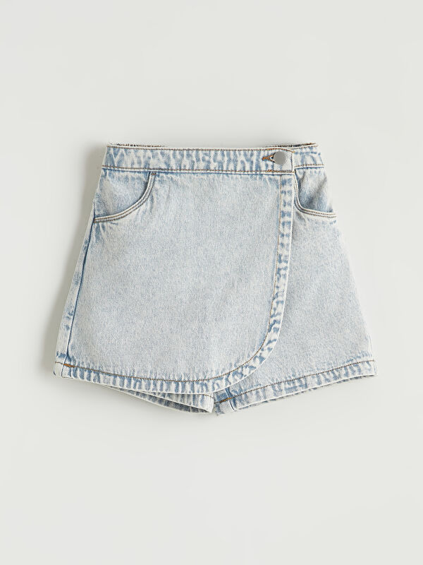 LCW Kids Girls' Jean Skort with Pockets