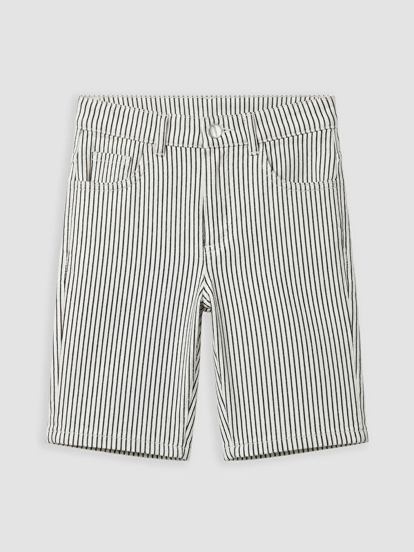 LC WAIKIKI Çizgili Erkek Çocuk Jean Şort