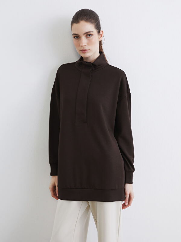 LCW Modest Soft Touch Oversize Kadın Sweatshirt Tunik
