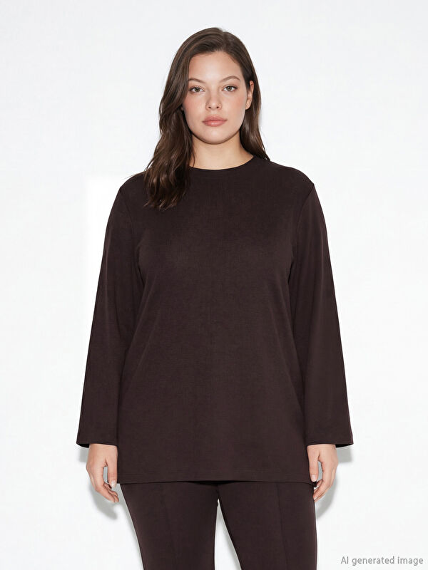 LCW Modest Soft Touch Oversize Kadın Sweatshirt Tunik