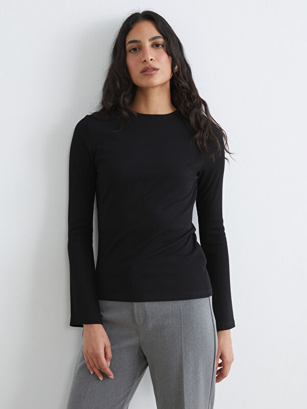 LCW Modest Bisiklet Yaka Fitilli Kadın Body