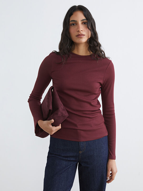 LCW Modest Bisiklet Yaka Fitilli Kadın Body