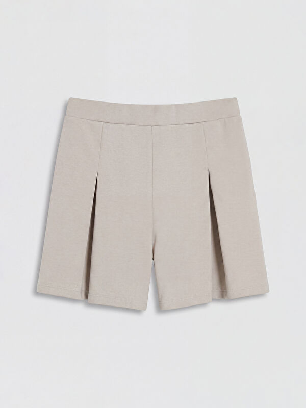 LCW Kids Beli Lastikli Pileli Kız Çocuk Soft Touch Şort