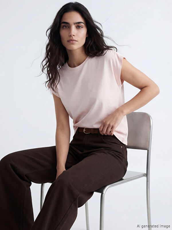 LCW Vision Crew Neck Ruched Women's T-Shirt
