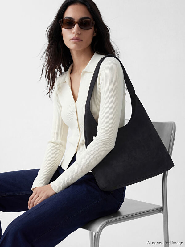 LCW ACCESSORIES Süet Görünümlü Kadın Omuz Çantası