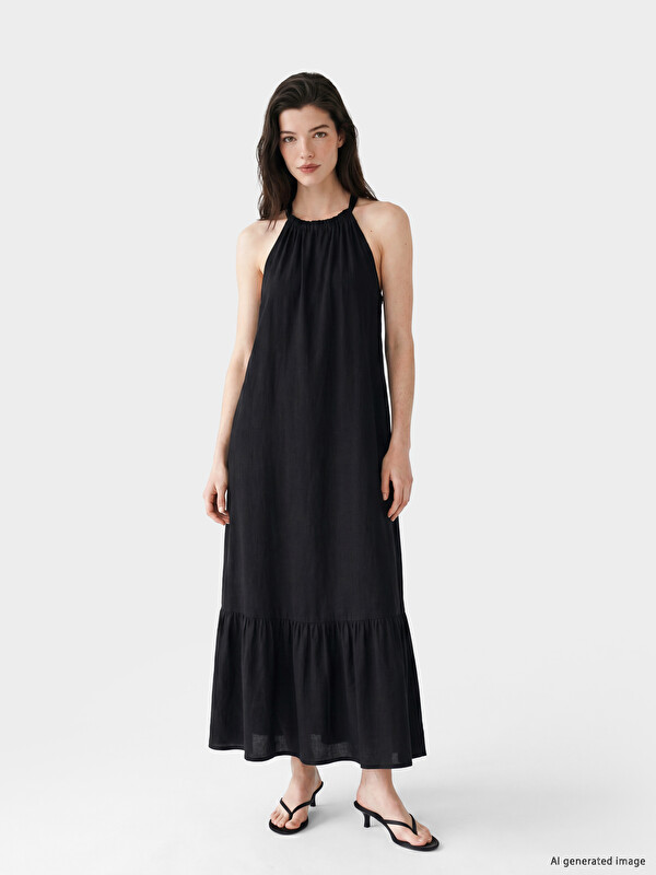LCW Comfort Woman Black Dress