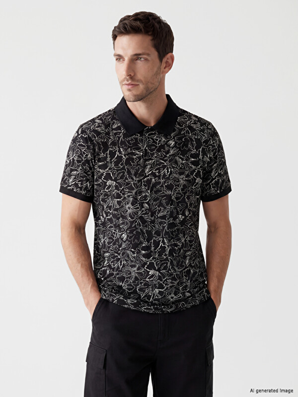 LCWAIKIKI Classic Polo Collar Printed Men's T-Shirt