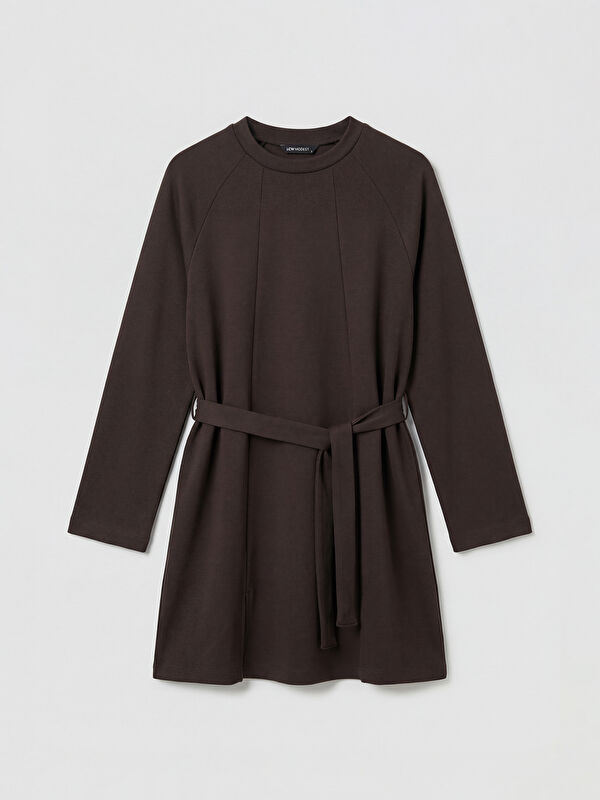 LCW Modest Bisiklet Yaka Soft Touch Kadın Sweatshirt Tunik