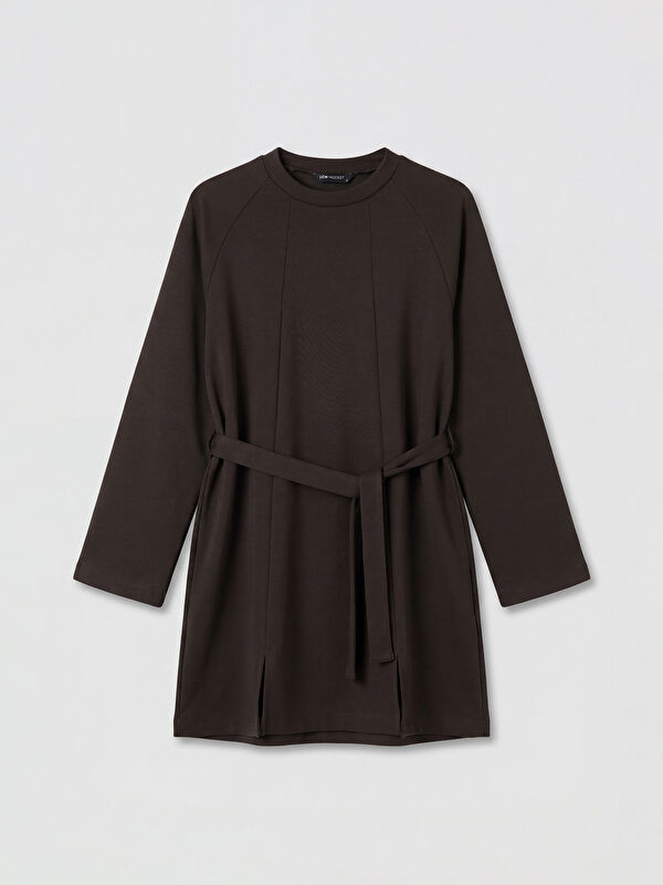 LCW Modest Bisiklet Yaka Soft Touch Kadın Sweatshirt Tunik