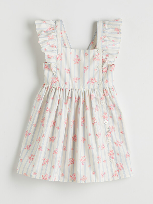 LCW Kids Square Neck Patterned Girls' Dress