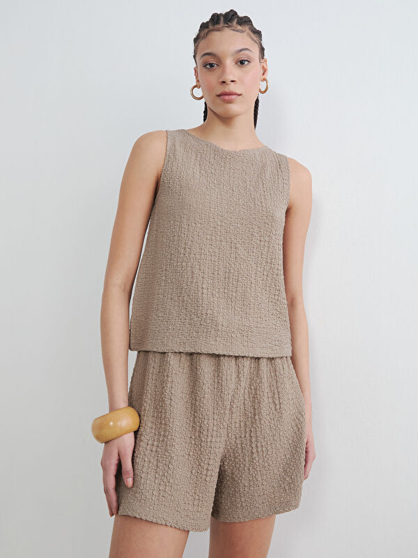 LCW Vision Crew Neck Textured Women's Tank Top