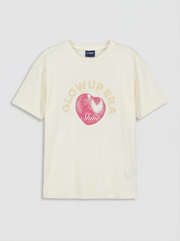 LCW Kids Crew Neck Printed Girls' T-Shirt