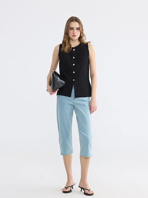 LCWAIKIKI Classic Yüksek Bel Slim Fit Kadın Jean Kapri