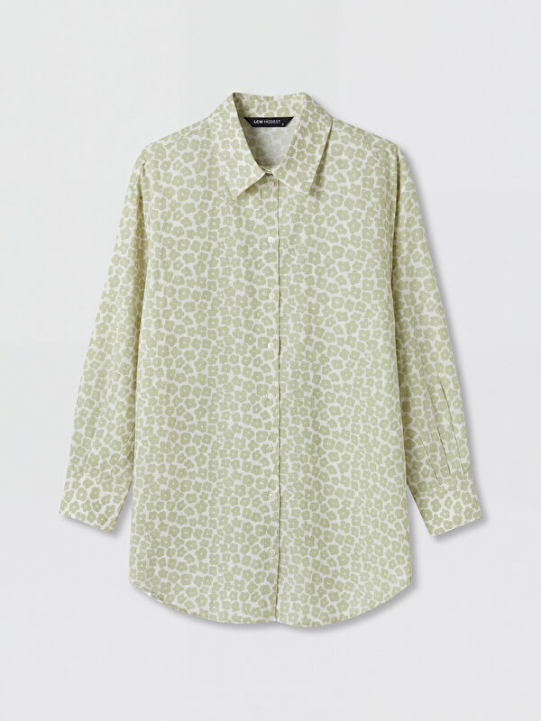 LCW Modest Desenli Oversize Kadın Gömlek Tunik