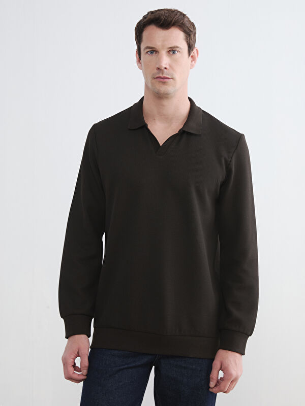 LCWAIKIKI Classic Polo Yaka Erkek Sweatshirt