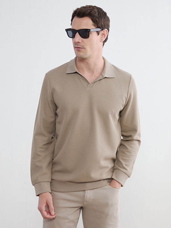 LCWAIKIKI Classic Polo Yaka Erkek Sweatshirt