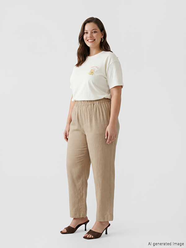 LCWAIKIKI Classic Pantalon Beige Femme