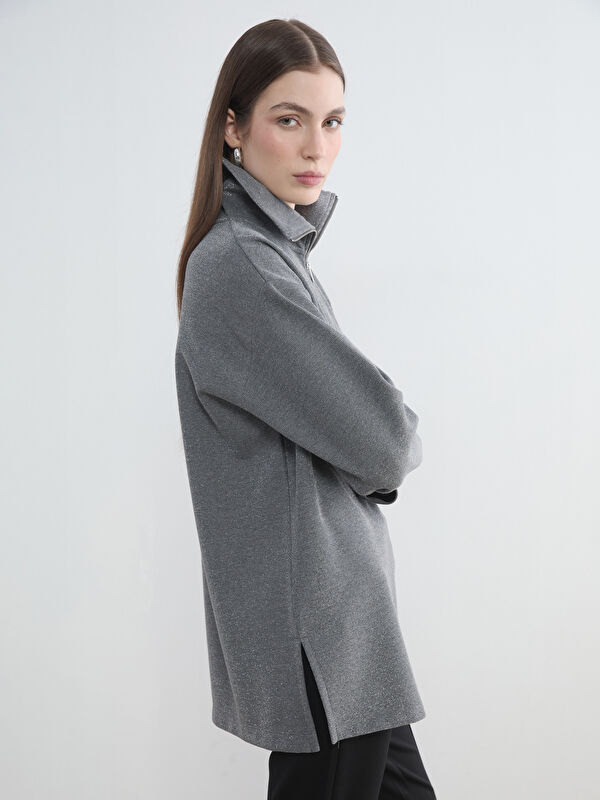 LCW Modest Dik Yaka Kadın Sweatshirt Tunik