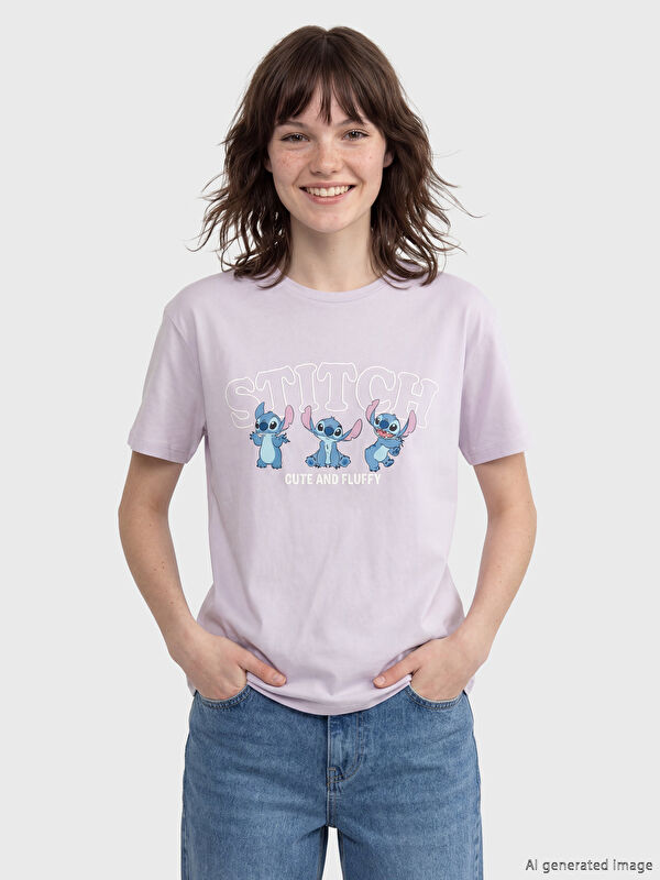 XSIDE Crew Neck Stitch Printed Women's T-Shirt