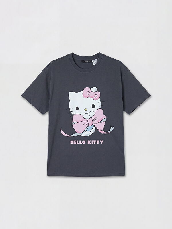 XSIDE Bisiklet Yaka Hello Kitty Baskılı Kadın Tişört