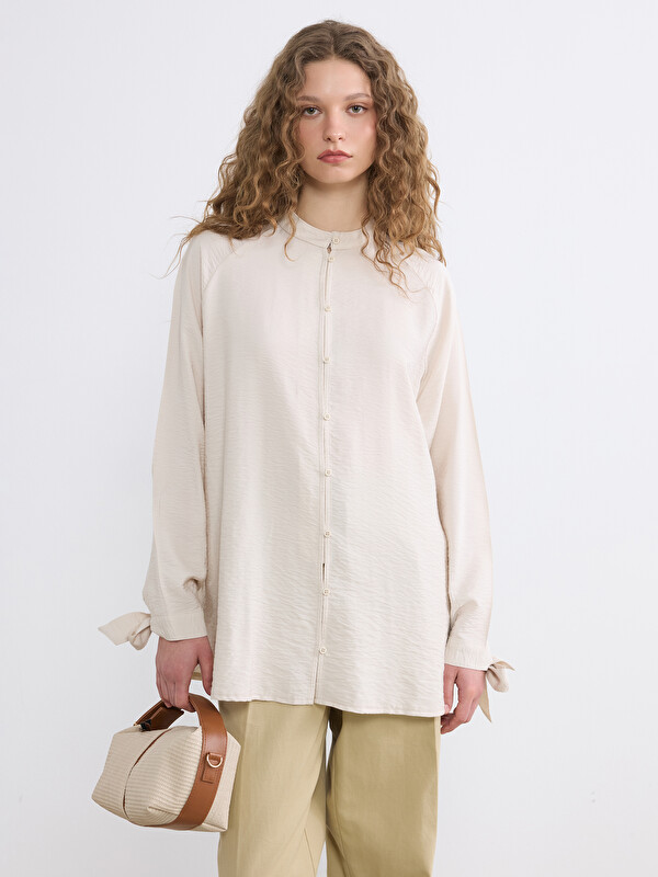 LCW Modest Grandad Collar Blouse
