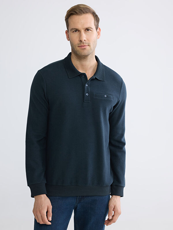 LCWAIKIKI Classic Polo Yaka Erkek Sweatshirt