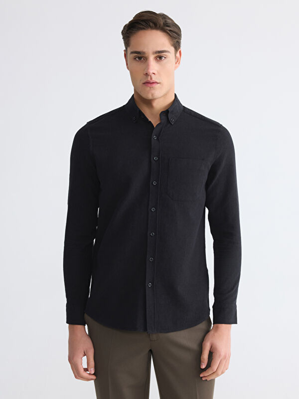 LCWAIKIKI Classic Regular Fit Armürlü Erkek Gömlek