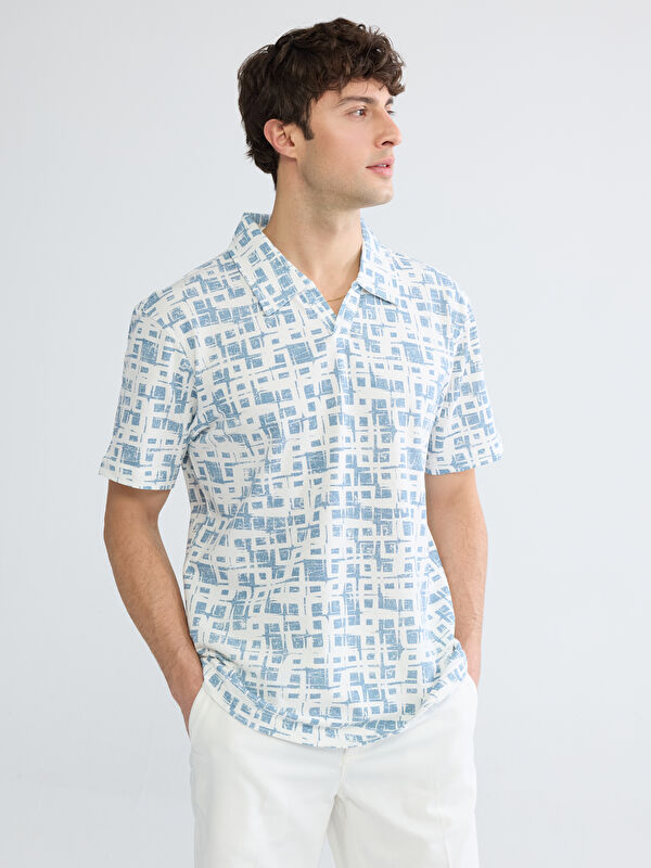 LC WAIKIKI Polo Yaka Desenli Pike Erkek Tişört