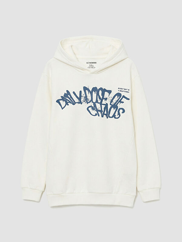 LCW Kids Kapüşonlu Baskılı Erkek Çocuk Sweatshirt