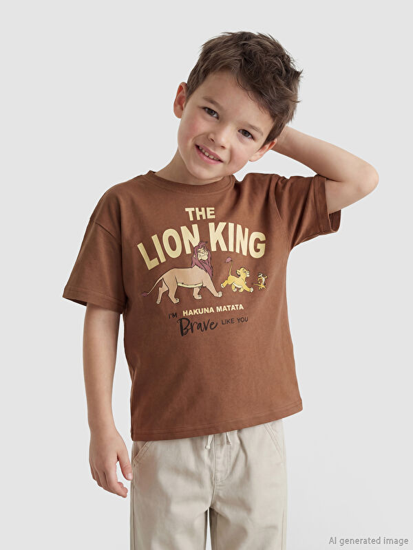 LCW Kids Aslan Kral Baskılı Erkek Çocuk Tişört