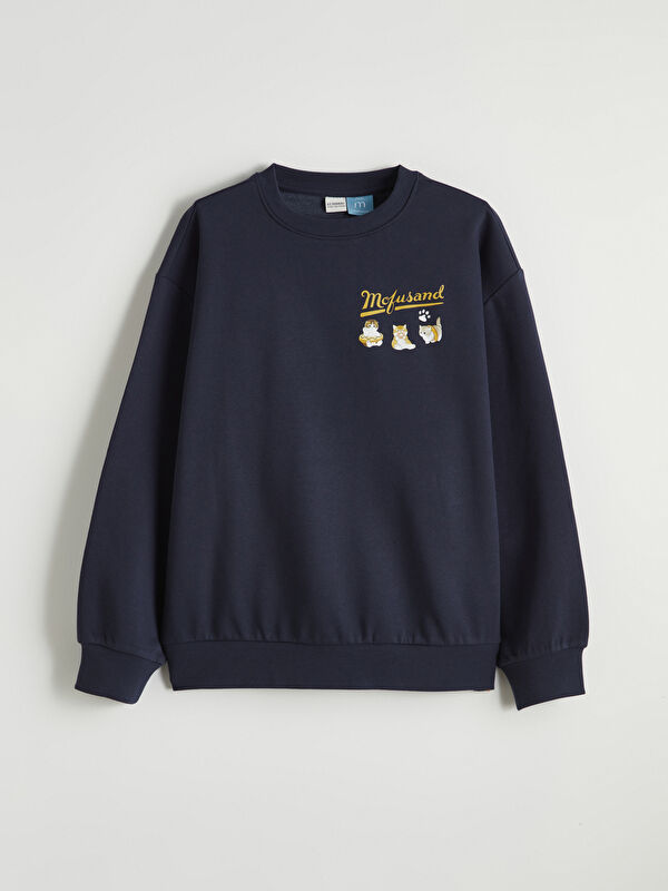 LCW Kids Mofusand Print Girls' Thick Sweatshirt