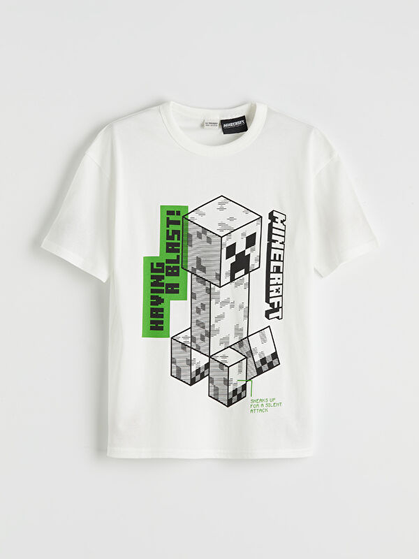 LCW Kids Crew Neck Minecraft Printed Boys' T-Shirt
