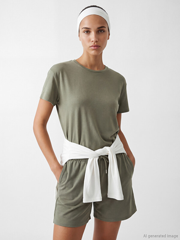 KOOR SPORT Oversize Modal Karışımlı Kadın Spor Tişört - S6LH75Z8