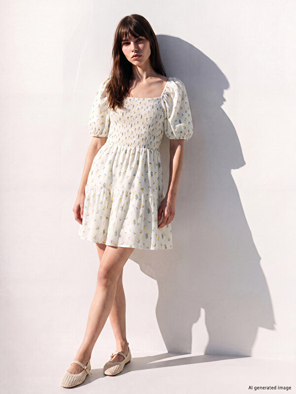 XSIDE Floral Mini Flared Dress