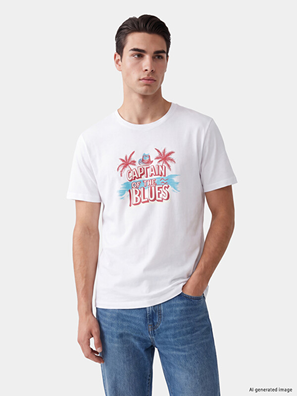 LC WAIKIKI %100 Pamuk Regular Fit Baskılı Erkek Tişört