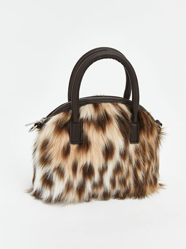 LCW ACCESSORIES Leopar Desenli Kadın Kürk Omuz Çantası