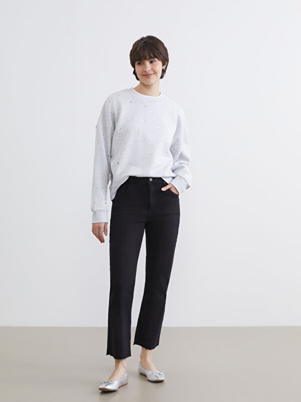 XSIDE Crop Flare Kadın Jean Pantolon