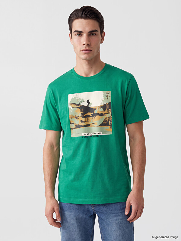 LC WAIKIKI Man Green T-Shirt
