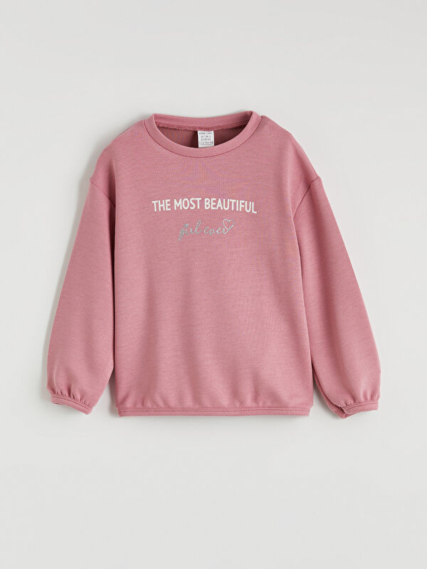 LCW baby Baskılı Kız Bebek Soft Touch Sweatshirt