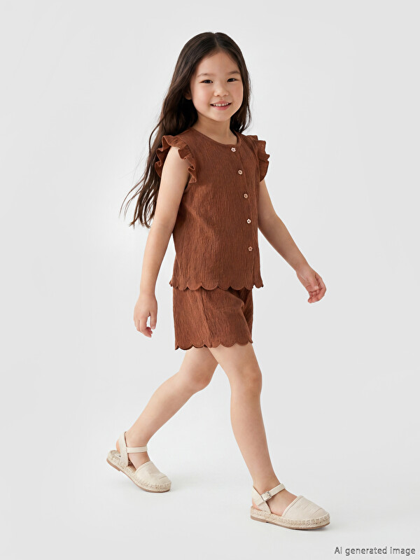 LCW Kids Ruffle Detailed Girls' Set