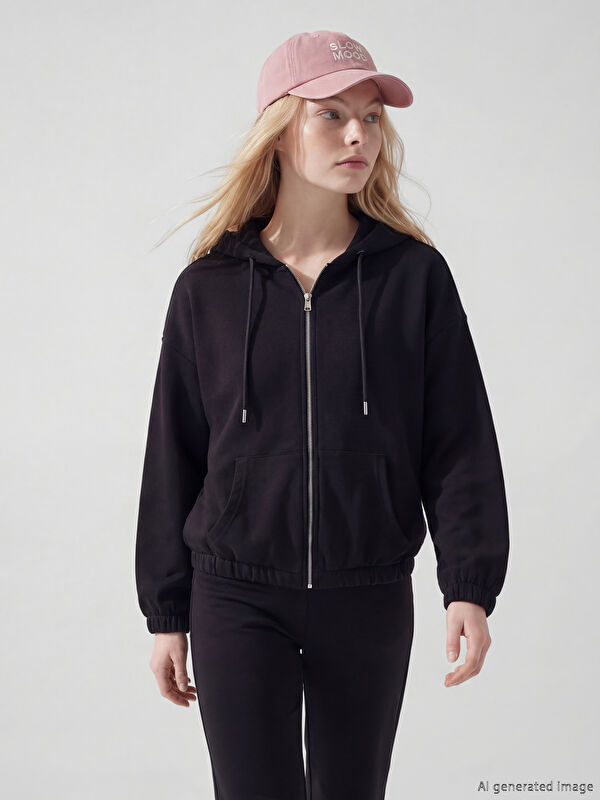 XSIDE Soft Touch Oversize Kadın Fermuarlı Sweatshirt	