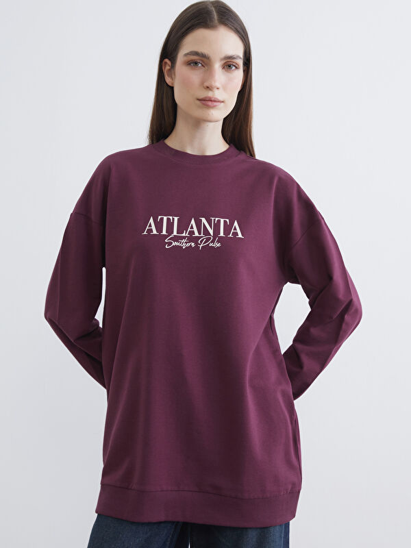 LCW Modest Atlanta Baskılı Kadın Sweatshirt Tunik