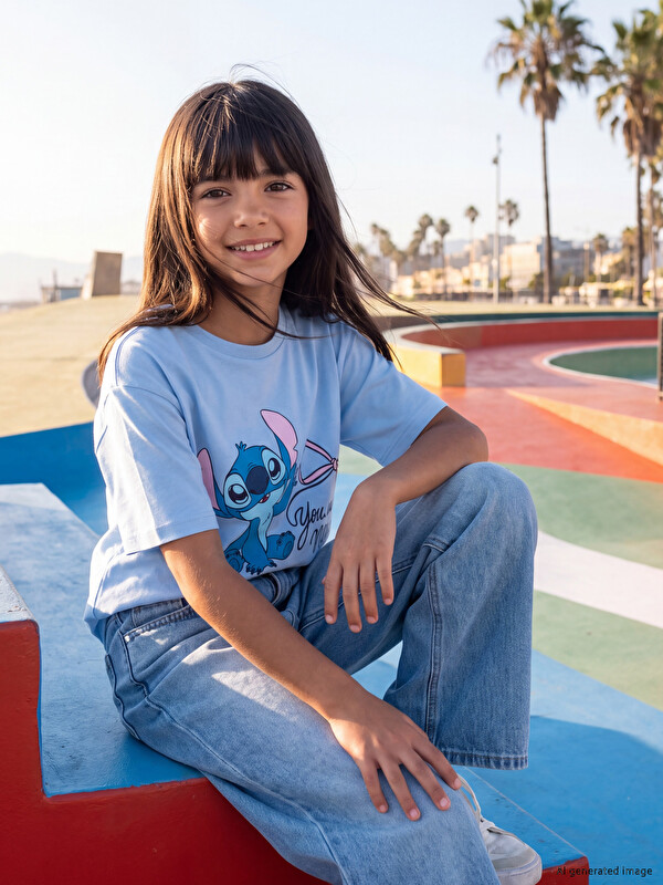 LCW Kids Stitch Printed Girl T-Shirt