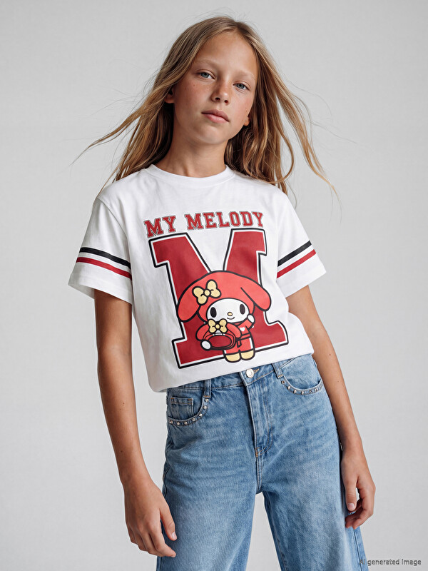 LCW Kids My Melody Baskılı Kız Çocuk Tişört