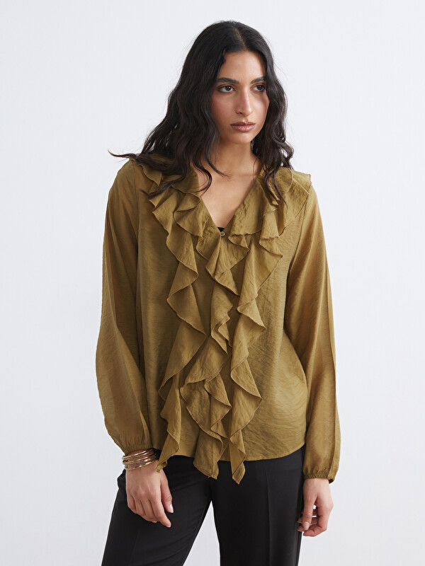LCW Modest Bluza sa naborima i V izrezom