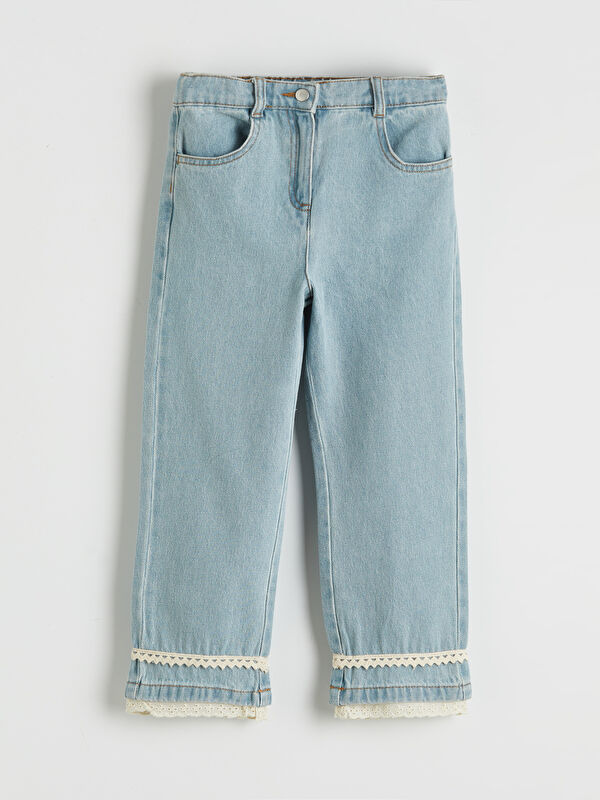 LCW Kids Regular Fit Lace Detail Girls' Jeans