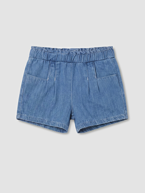 LC WAIKIKI Beli Lastikli Kız Bebek Şort