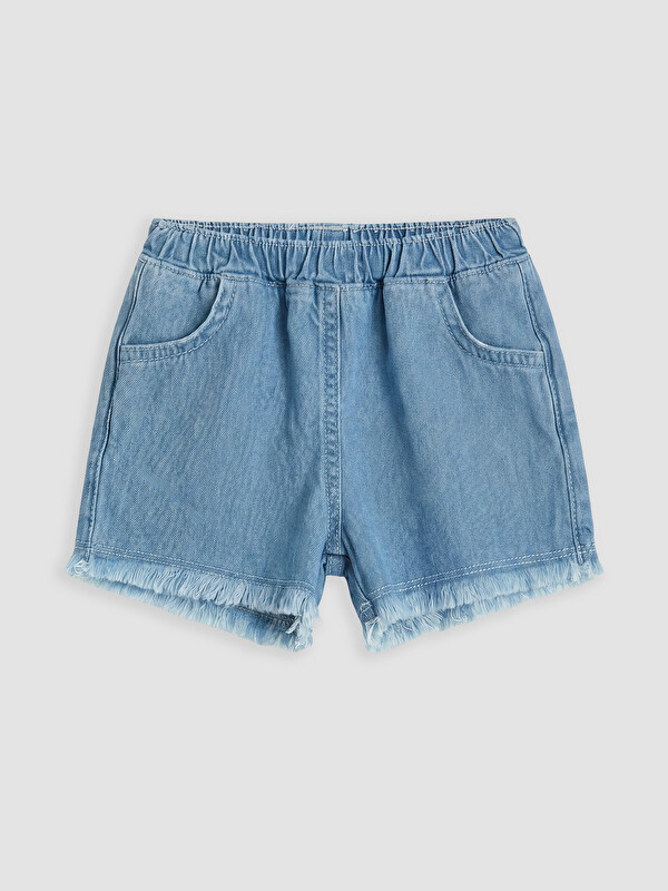LC WAIKIKI Beli Lastikli Kız Bebek Jean Şort