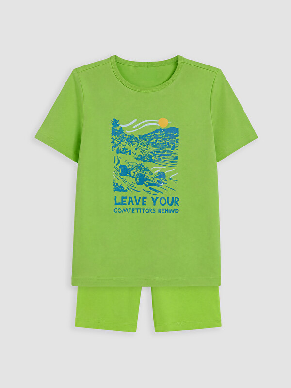 LC WAIKIKI Baskılı Erkek Çocuk Şortlu Pijama Takımı