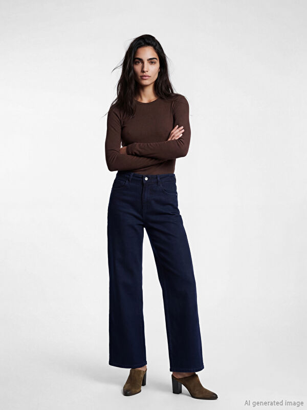 LCWAIKIKI Classic Weite Damenjeans mit weitem Bein